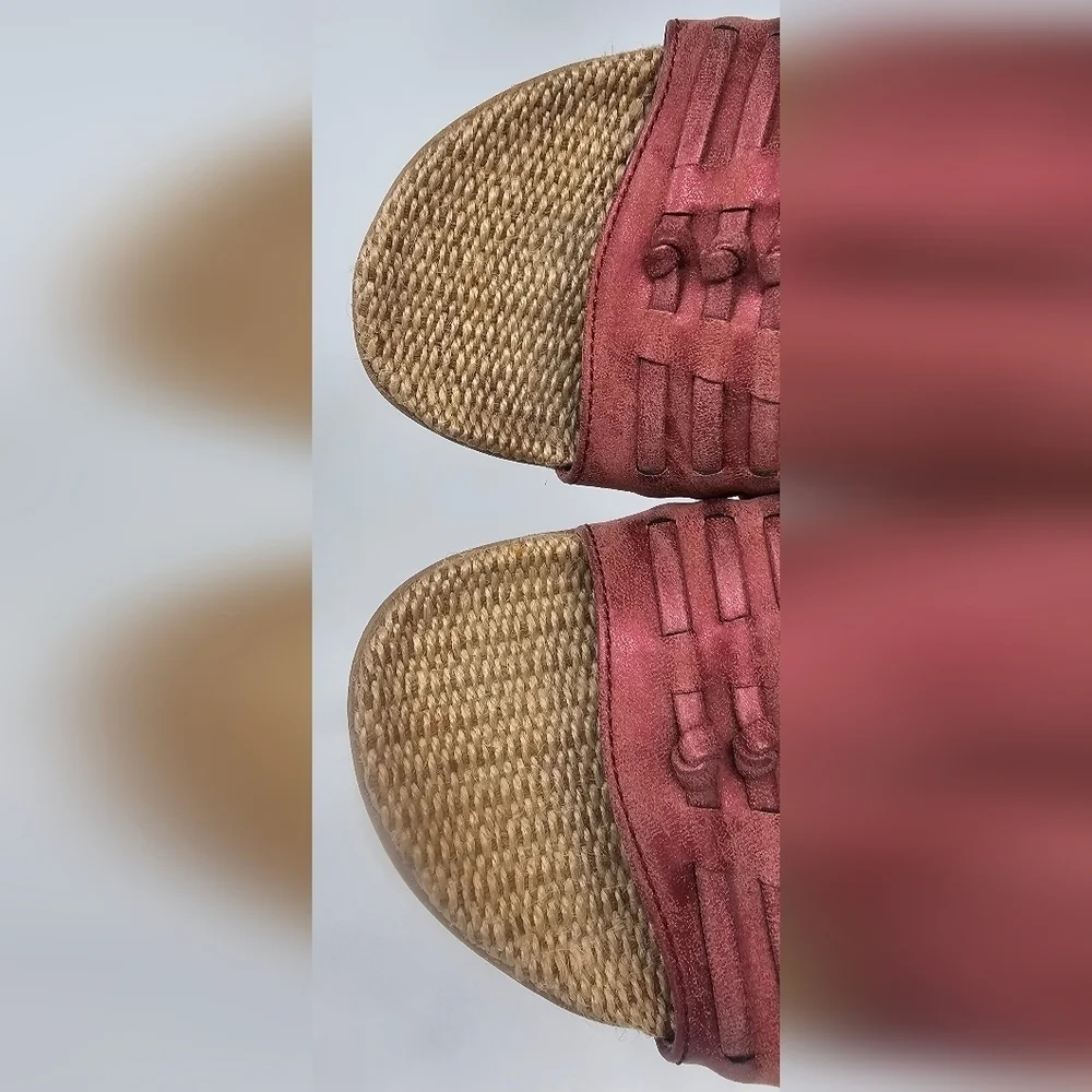 Bearpaw Women's Cedars Wine Faux Leather Slide Sandals Lightweight Casual Size 7